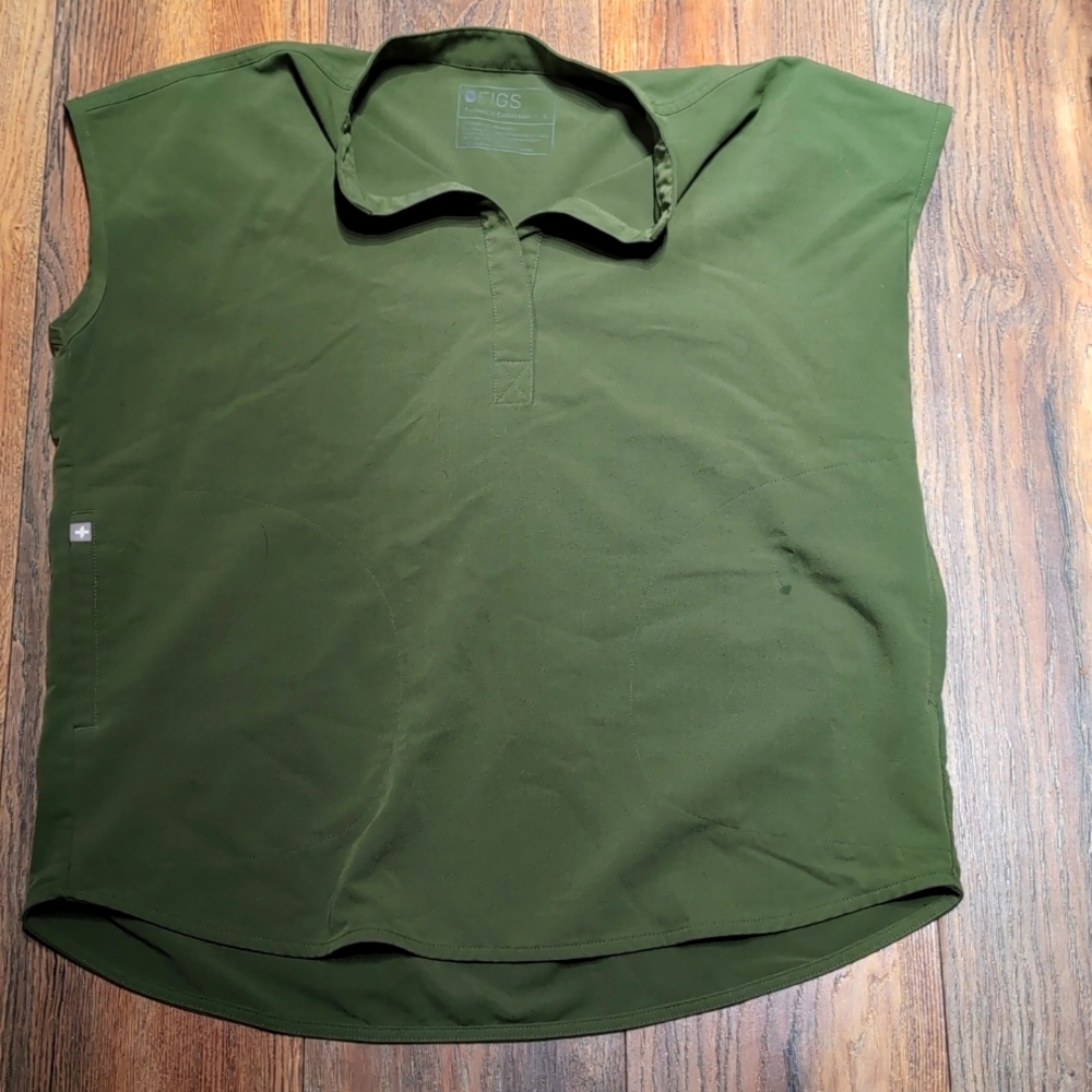Figs Rafaela Oversized Scrub Top Dark Olive Small